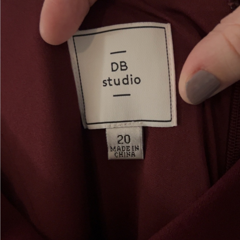 DB Studio Burgundy Wedding Dress